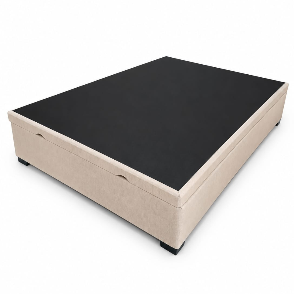 Box Baú Premium Casal 138 x 188 Linhão Bege - Imagem 2
