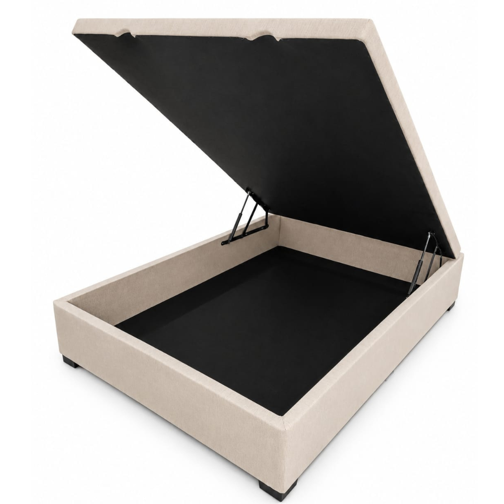 Box Baú Premium Casal 138 x 188 Linhão Bege
