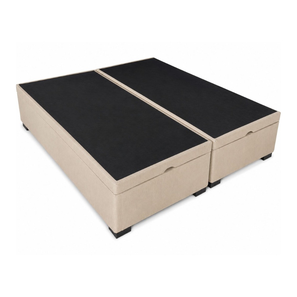 Box Baú Queen Premium Bi-Partido 158 x 198 Linhão Bege - Imagem 2