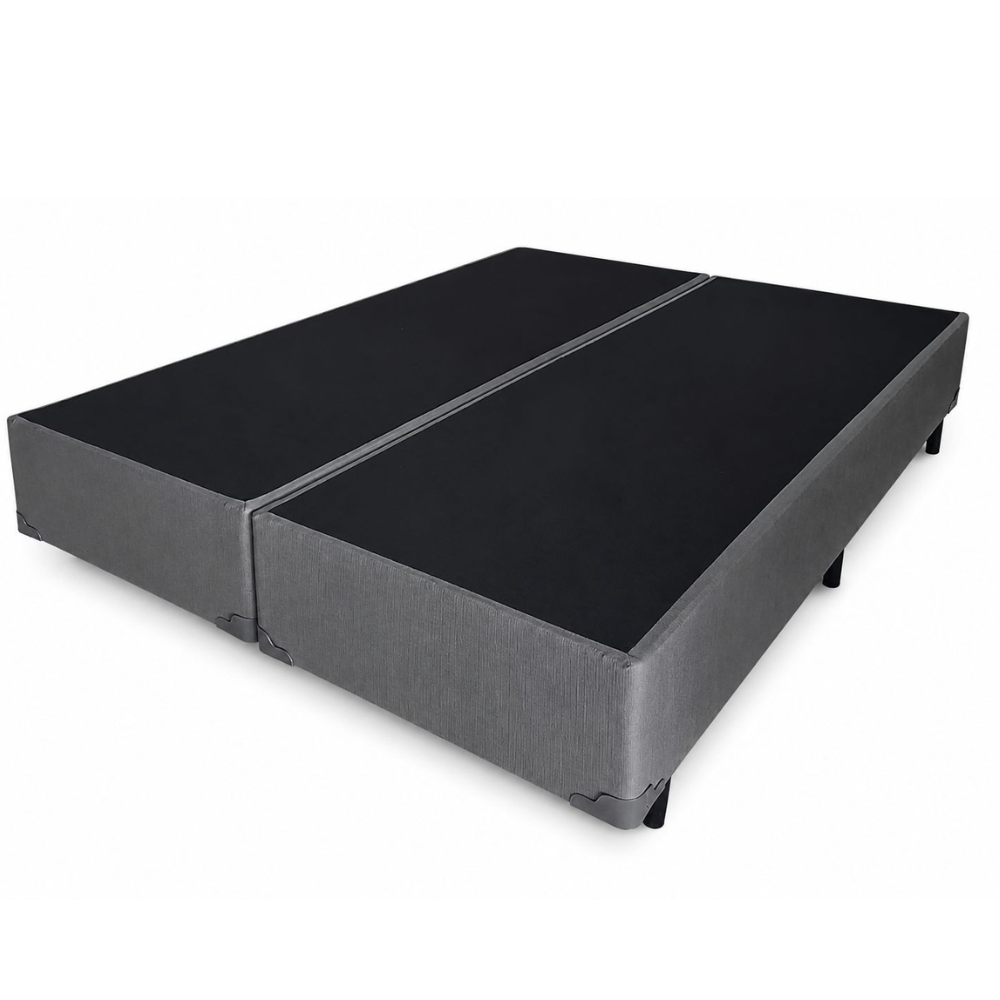 Box Universal King size 193 x 203 cm Linhão Cinza Claro