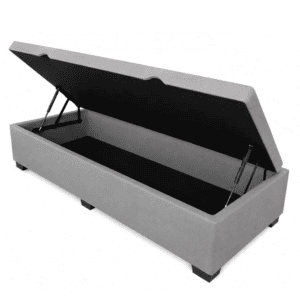 Box Baú Premium Solteirão 193 x 203 Linhão Cinza Claro